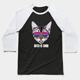 BOTH IS GOOD - Cute Cat Sunglasses Bi Bisexual Pride Flag Baseball T-Shirt